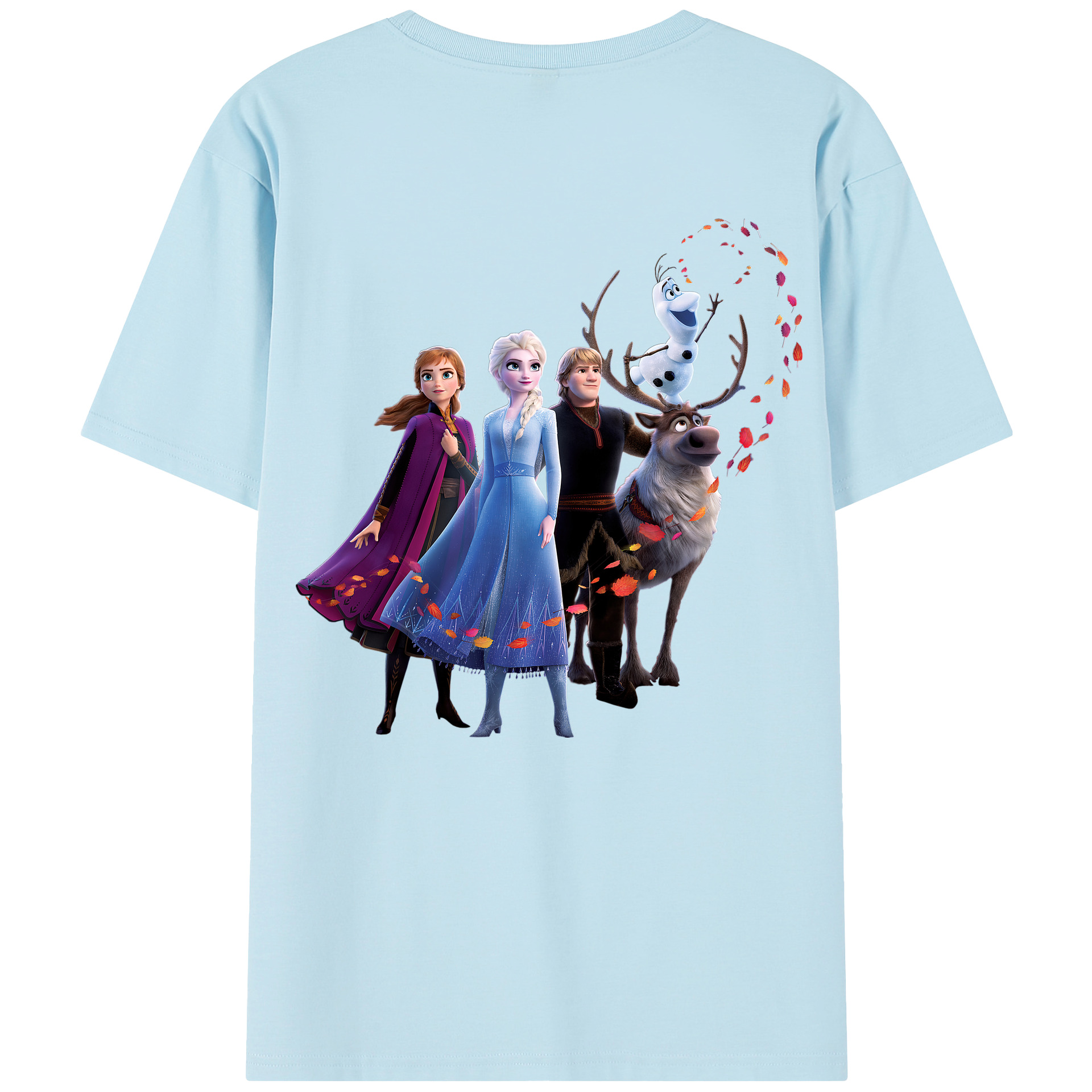 （画像用） アナと雪の女王 アンナ エルサ Frozen Anna Elsa 綿100％半袖Tシャツ（背面プリント）